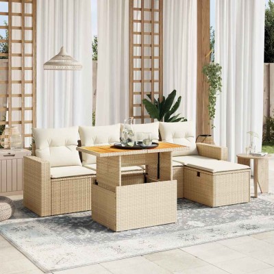 Sofa set with cushions, 6...