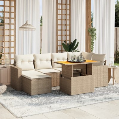Sofa set with cushions, 7...