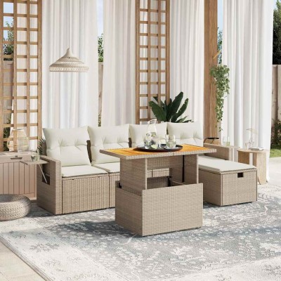 Sofa set with cushions, 6...