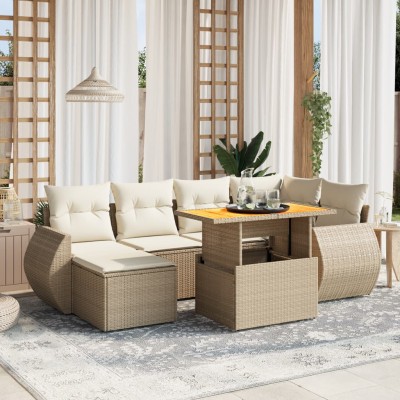 Sofa set with cushions, 7...