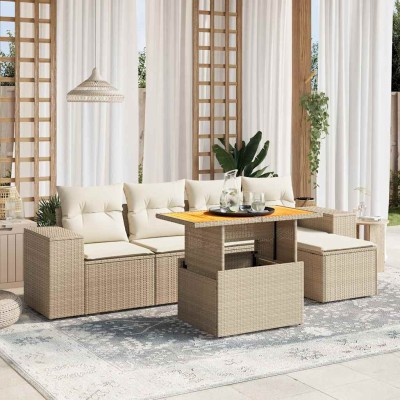 Sofa set with cushions, 6...