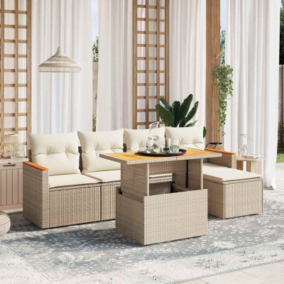 Sofa set with cushions, 6...