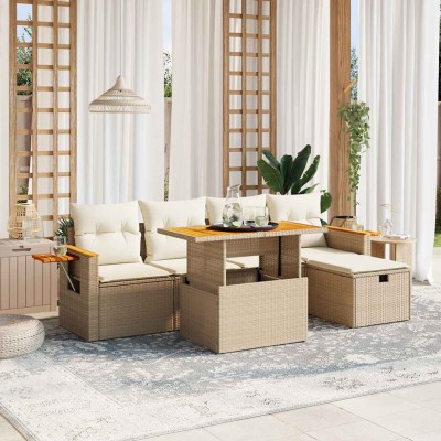 Sofa set with cushions, 6...