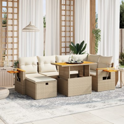 Sofa set with cushions, 7...