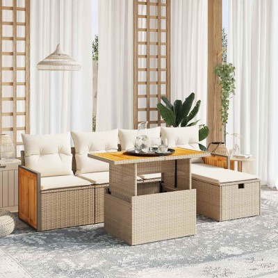 Sofa set with cushions, 6...