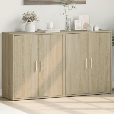 Side cabinets, 2 pcs., oak,...