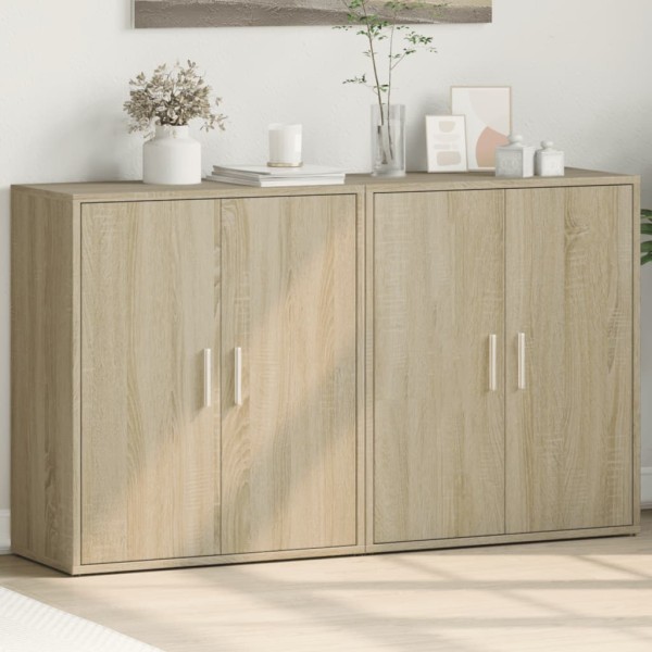 Side cabinets, 2 pcs., oak, 60x31x70cm, treated wood