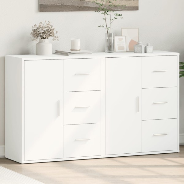 Side cabinets, 2 pcs., white, 60x31x70cm, treated wood
