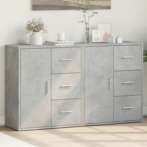 Side cabinets, 2 units, concrete, 60x31x70cm, treated wood