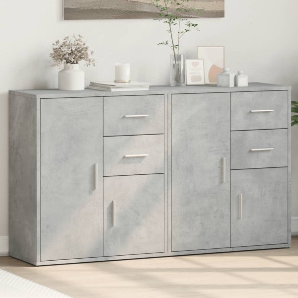 Side cabinets, 2 units, concrete, 60x31x70cm, treated wood