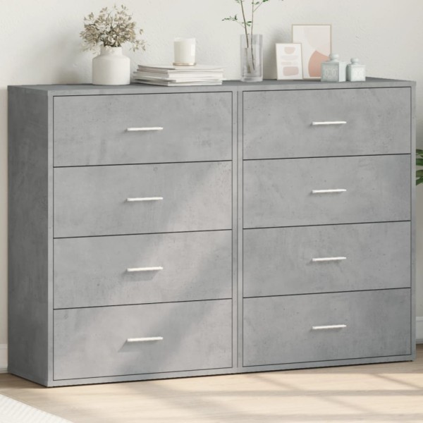 Side cabinets, 2 units, concrete, 60x31x84cm, treated wood