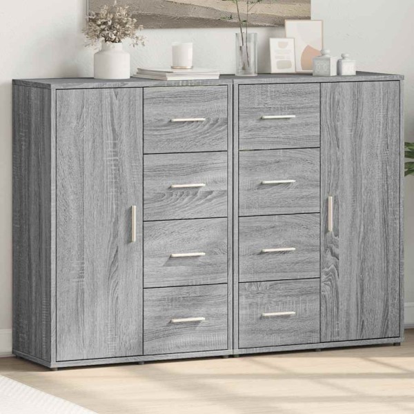 Side cabinets, 2 pcs., gray oak, 60x31x84cm, wood