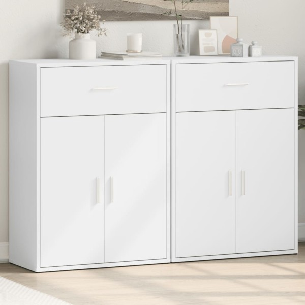 Side cabinets, 2 pcs., white, 60x30x84cm, treated wood