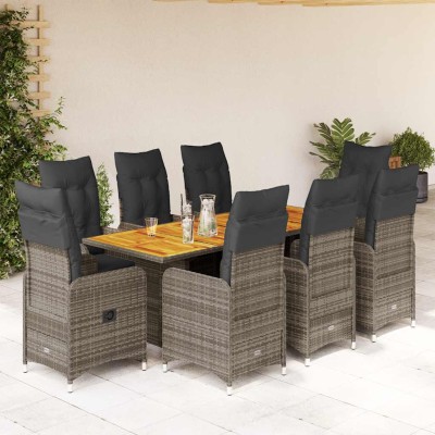 Bistro set with cushions, 9...
