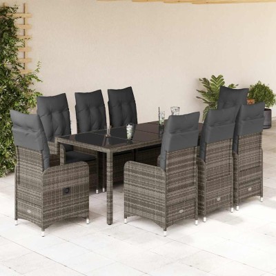 Bistro set with cushions, 9...