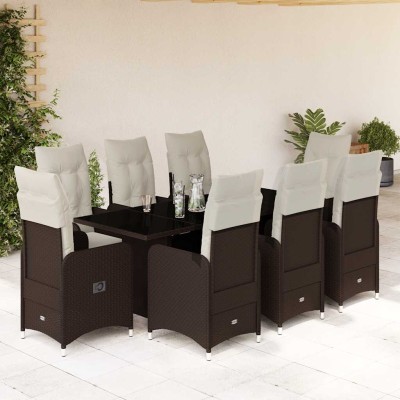 Bistro set with cushions, 9...