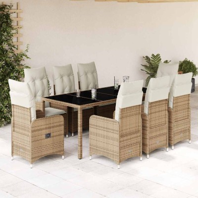 Bistro set with cushions, 9...