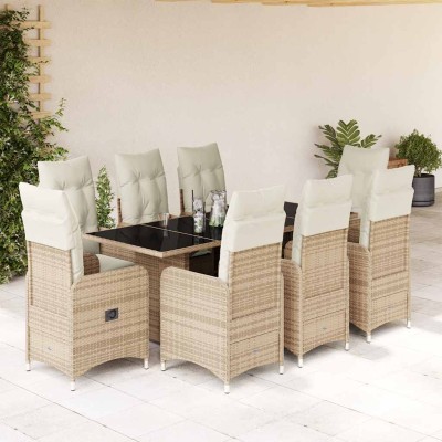 Bistro set with cushions, 9...