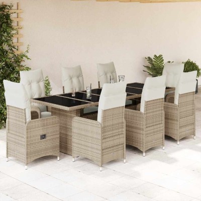 Bistro set with cushions, 9...
