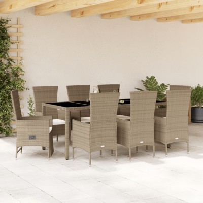 Garden set with cushions, 9...