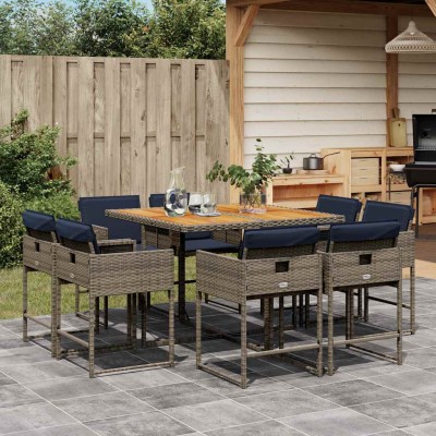 Garden set with cushions, 9...