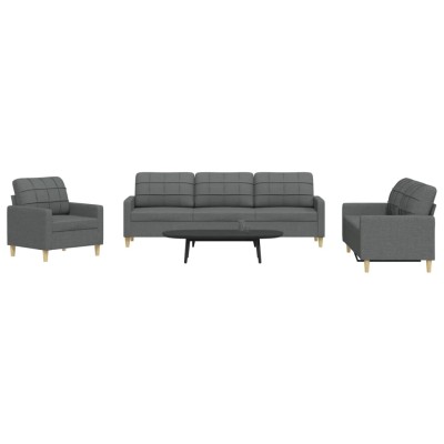 Sofa set, 3 parts, dark...