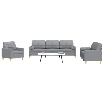 Sofa set with pillows, 3...
