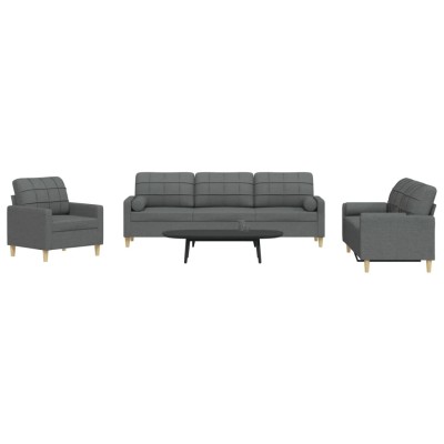 Sofa set with pillows, 3...