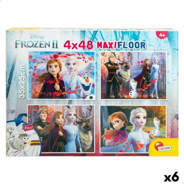 Puzle Bērniem Frozen Abpusējs 4-in-1 48 Daudzums 35 x 1,5 x 25 cm (6 gb.)