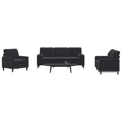 Sofa set with cushions, 3...