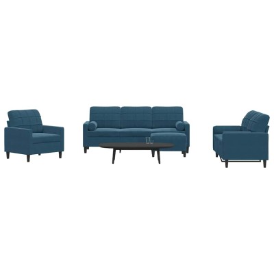 Sofa set with cushions, 4...