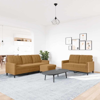 Sofa set with cushions, 3...