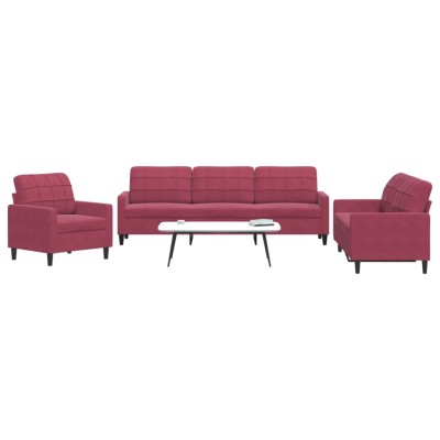 Sofa set with cushions, 3...