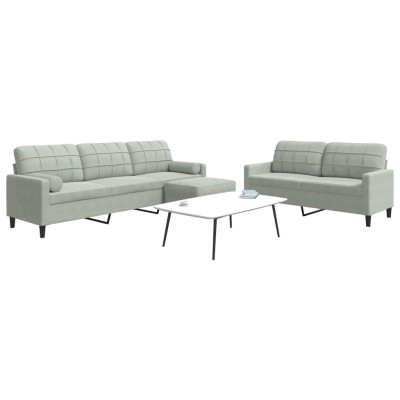 Sofa set with cushions, 3...