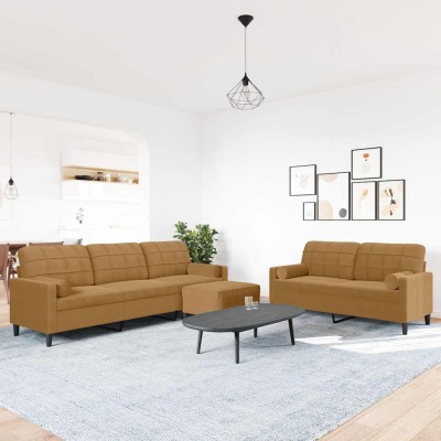 Sofa set with cushions, 3...