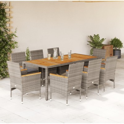 Garden set, 9 pieces, gray,...