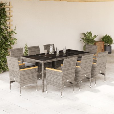 Garden set, 9 pieces, gray,...