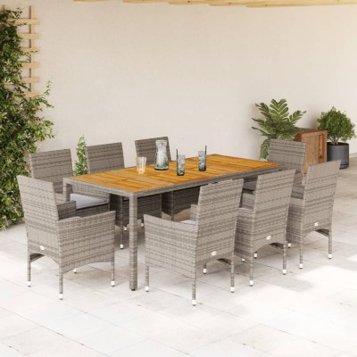 Garden set, 9 pieces, gray,...