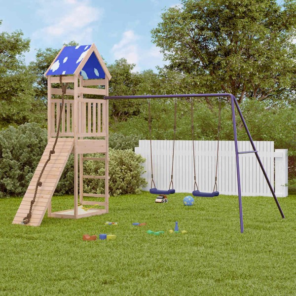 Outdoor playground set, solid pine wood