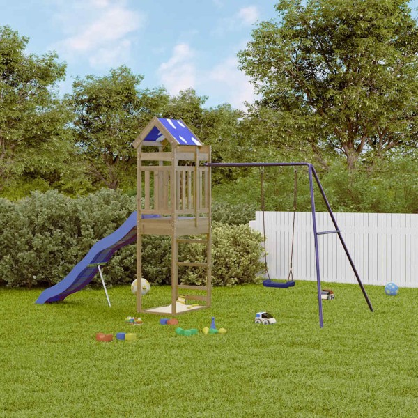 Outdoor playground set, impregnated pine wood