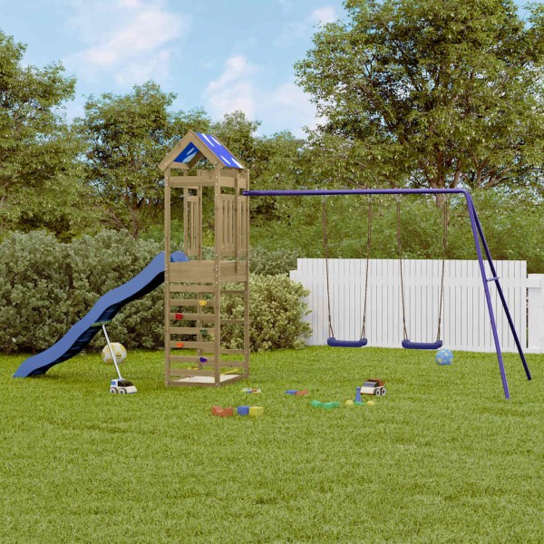 Outdoor playground set, impregnated pine wood