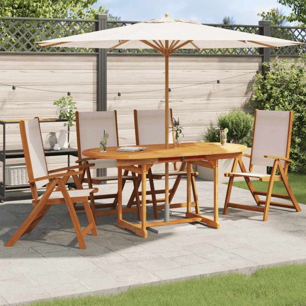 Folding garden chairs, 4 pcs., solid acacia and textilene