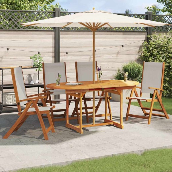 Folding garden chairs, 4 pcs., solid acacia and textilene