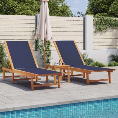 Sunbeds, 2 pcs., blue,...