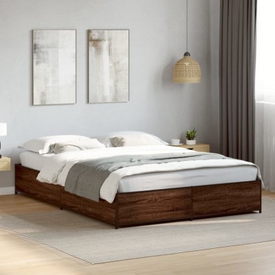 Bed frame, brown oak,...