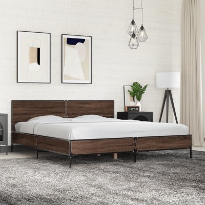 Bed frame, brown oak,...