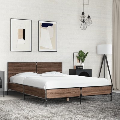 Bed frame, brown oak,...