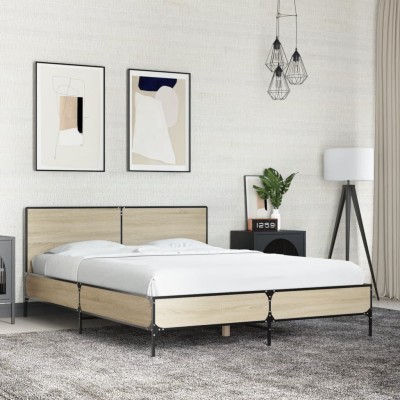 Bed frame, oak, 135x190cm,...