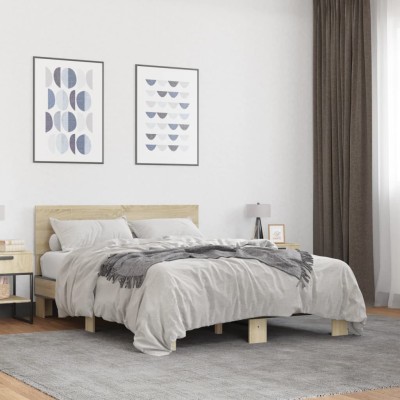Bed frame, oak, 135x190cm,...