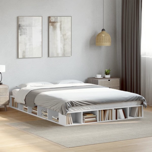 Bed frame, white, 140x200cm, processed wood